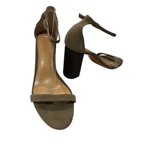 Fall Trending‎ Suede Banana Republic Green Ankle Strap Glitter Block Heels 9.5